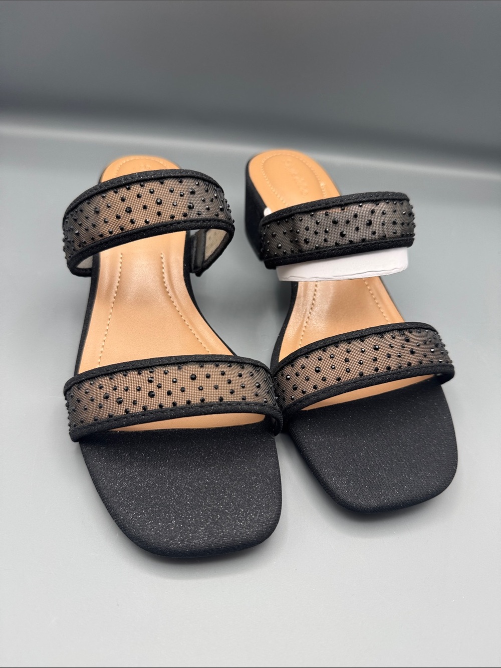 Style & Co Women's Violettt Two Band Mesh Evening Slip-On Sandals